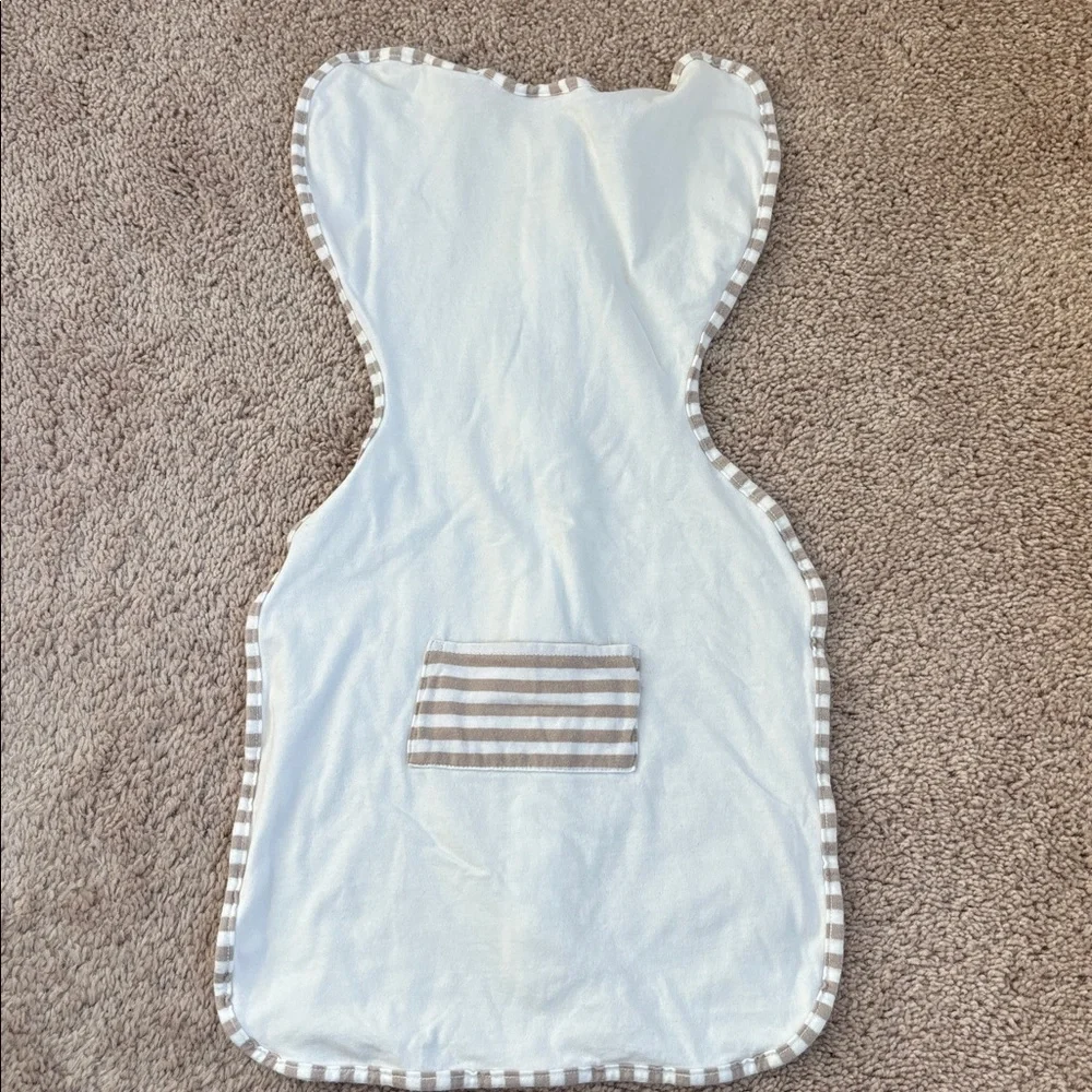 Love to Dream Swaddle Up White Swaddle Striped Trim Size Small 8-13 lbs. 1.0 TOG